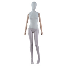 Wooden arms fiberglass leg fabric body adjustable shop used female display clothes mannequin for sale